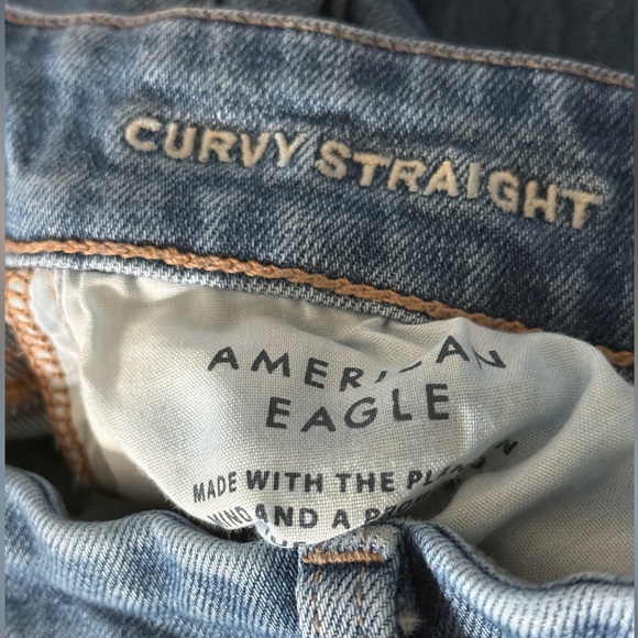 American Eagle Outfitters Women's Distressed Curvy Straight Jeans 4 Short - Picture 5 of 5